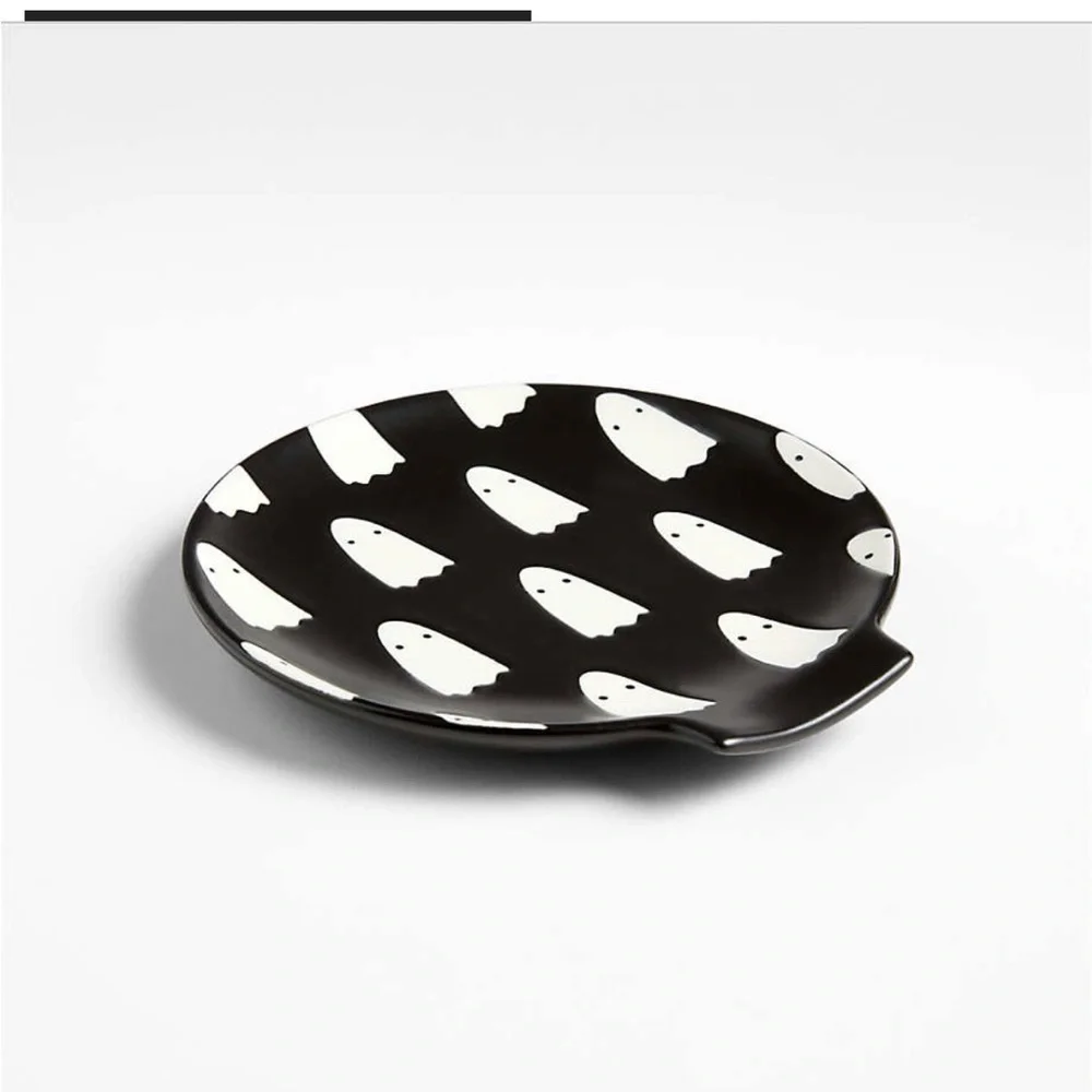 Crate&Barrel Matte Black Ghost Spoon Rest
